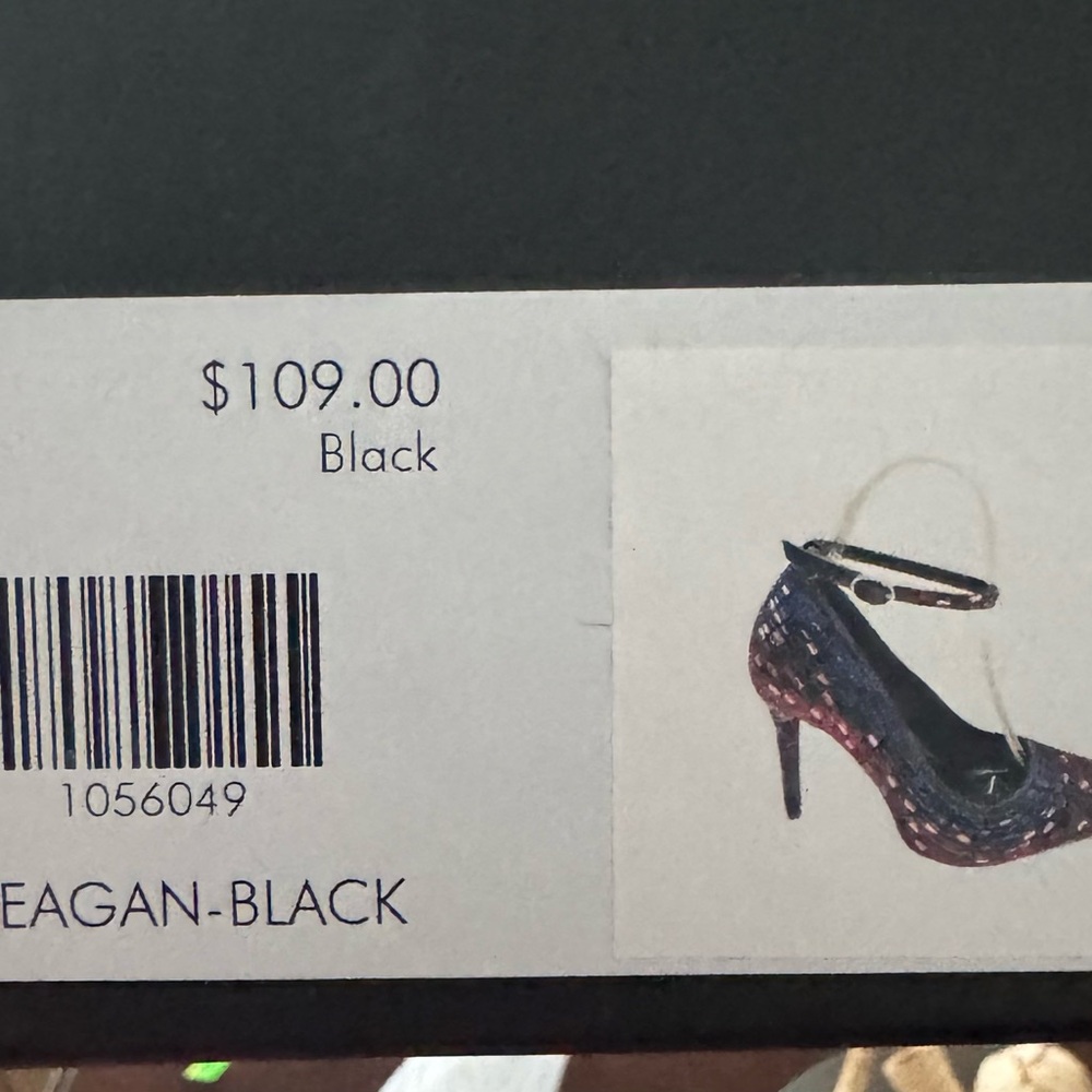 Azalea Wang Teagan Rhinestone Mosaic Stiletto Pumps Ankle Strap Heels Size 6 - Picture 9 of 9